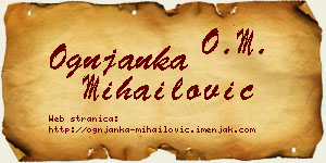 Ognjanka Mihailović vizit kartica
